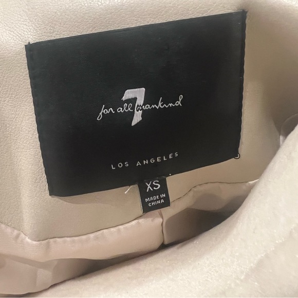 7 For All Mankind: Leather Cream Blazer - Picture 2 of 3